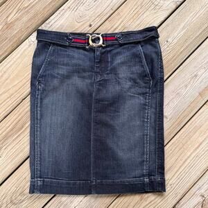 7 For All Mankind Women's Denim Mini Skirt Attached Belt Size 27"